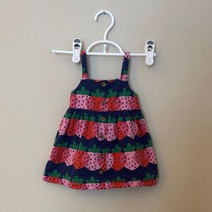 🌞 5/$25 Hanna Andersson Blue Dress with strawberry print